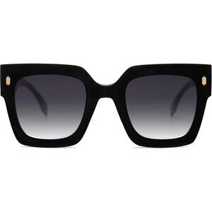 Women's Black Luxury Large Vintage Oversized Square Eyes Protecting Sunglasses